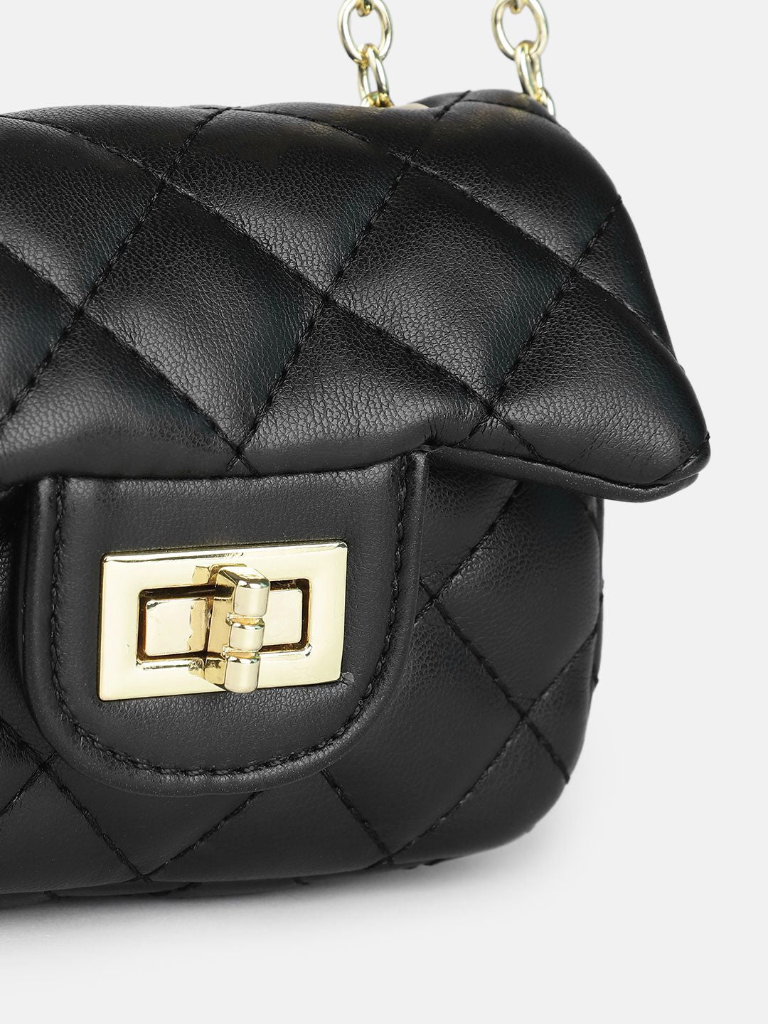 DressBerry Textured Miniature Shoulder Bag with Quilted
