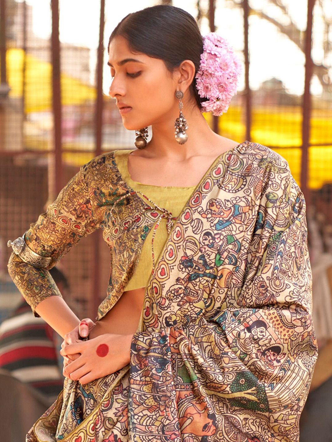 Saree mall Ethnic Motifs Printed Baluchari Saree