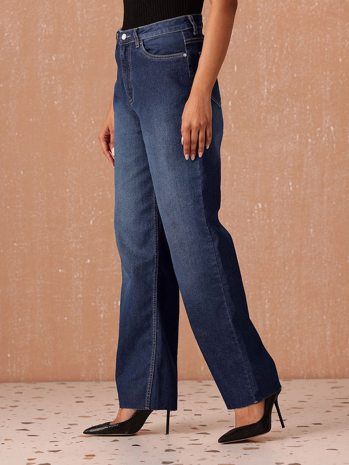 all about you Women Straight Fit High-Rise Light Fade Stretchable Jeans