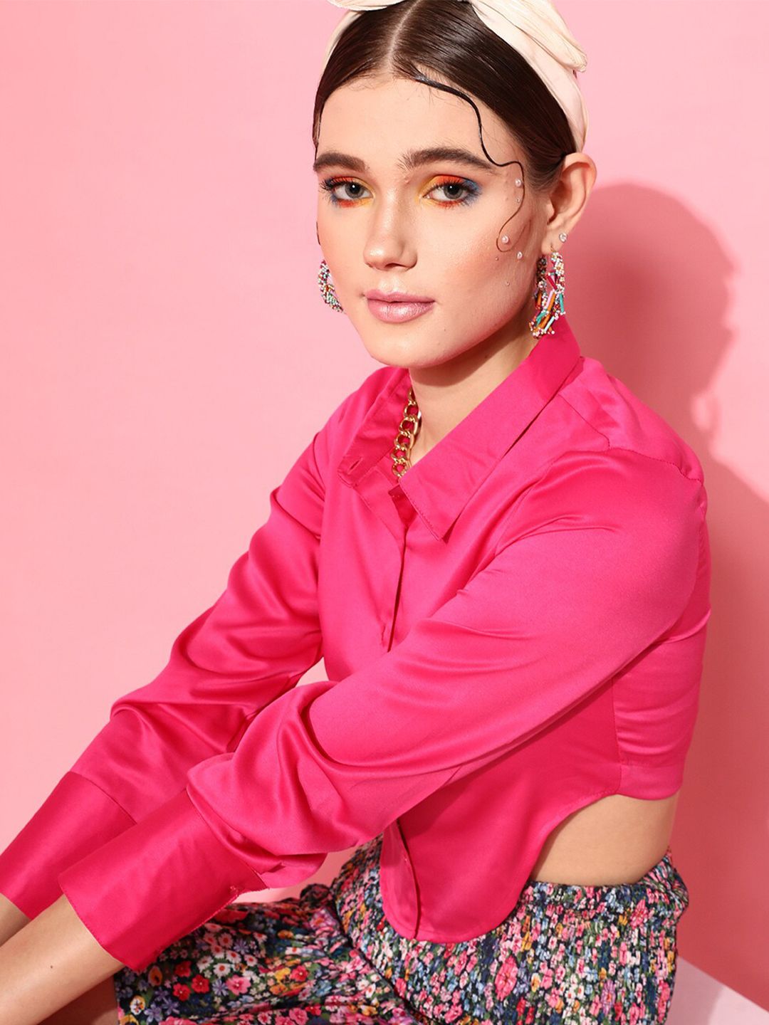 STREET 9 Fuchsia Shirt Style Top