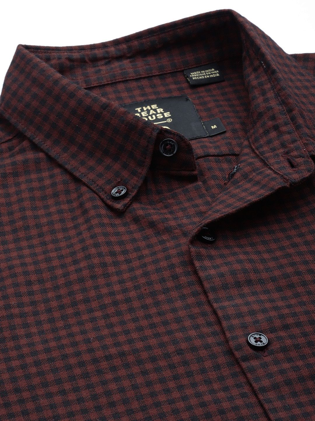 THE BEAR HOUSE Slim Fit Gingham Checks Opaque Casual Shirt