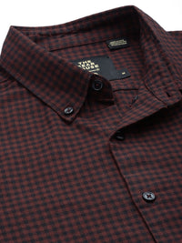 THE BEAR HOUSE Slim Fit Gingham Checks Opaque Casual Shirt
