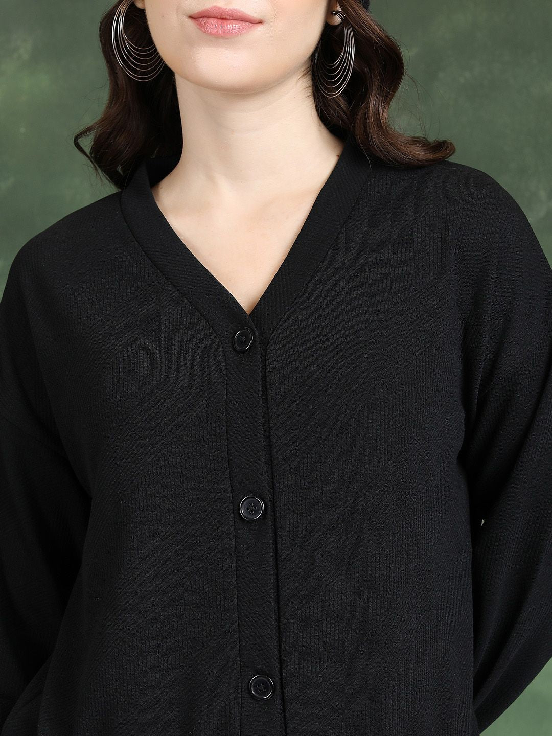 Tokyo Talkies Cardigan Sweater With Crop Top Wide Leg Trousers