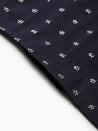 SOJANYA Men Navy Blue & Grey Ethnic Motifs Woven Design Jacquard Kurta