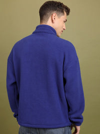 HIGHLANDER High Neck Drop Shoulder Sleeves  Half Zipper Oversized Sweatshirt