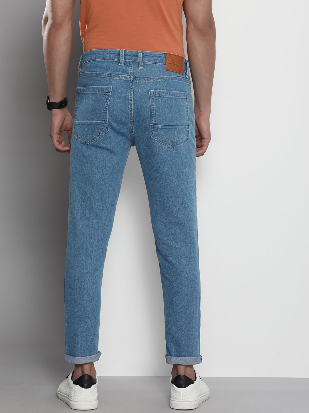 The Indian Garage Co Men Blue Slim Fit Light Fade Acid Wash Stretchable Jeans