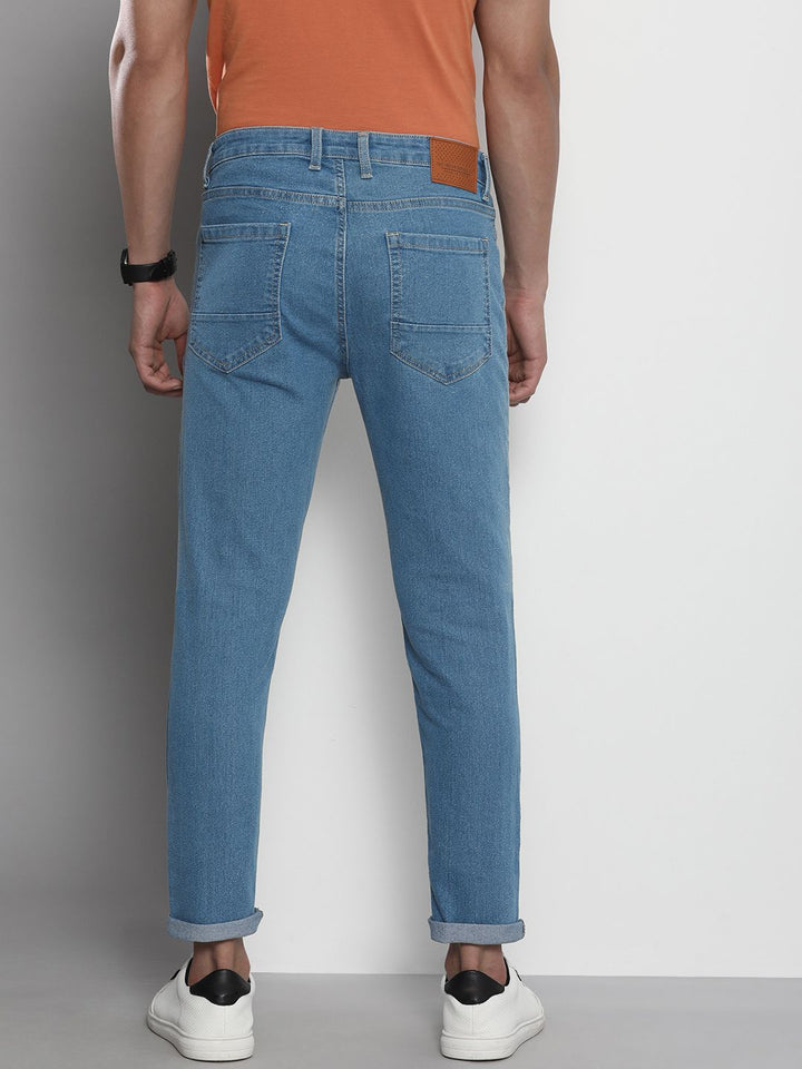 The Indian Garage Co Men Blue Slim Fit Light Fade Acid Wash Stretchable Jeans