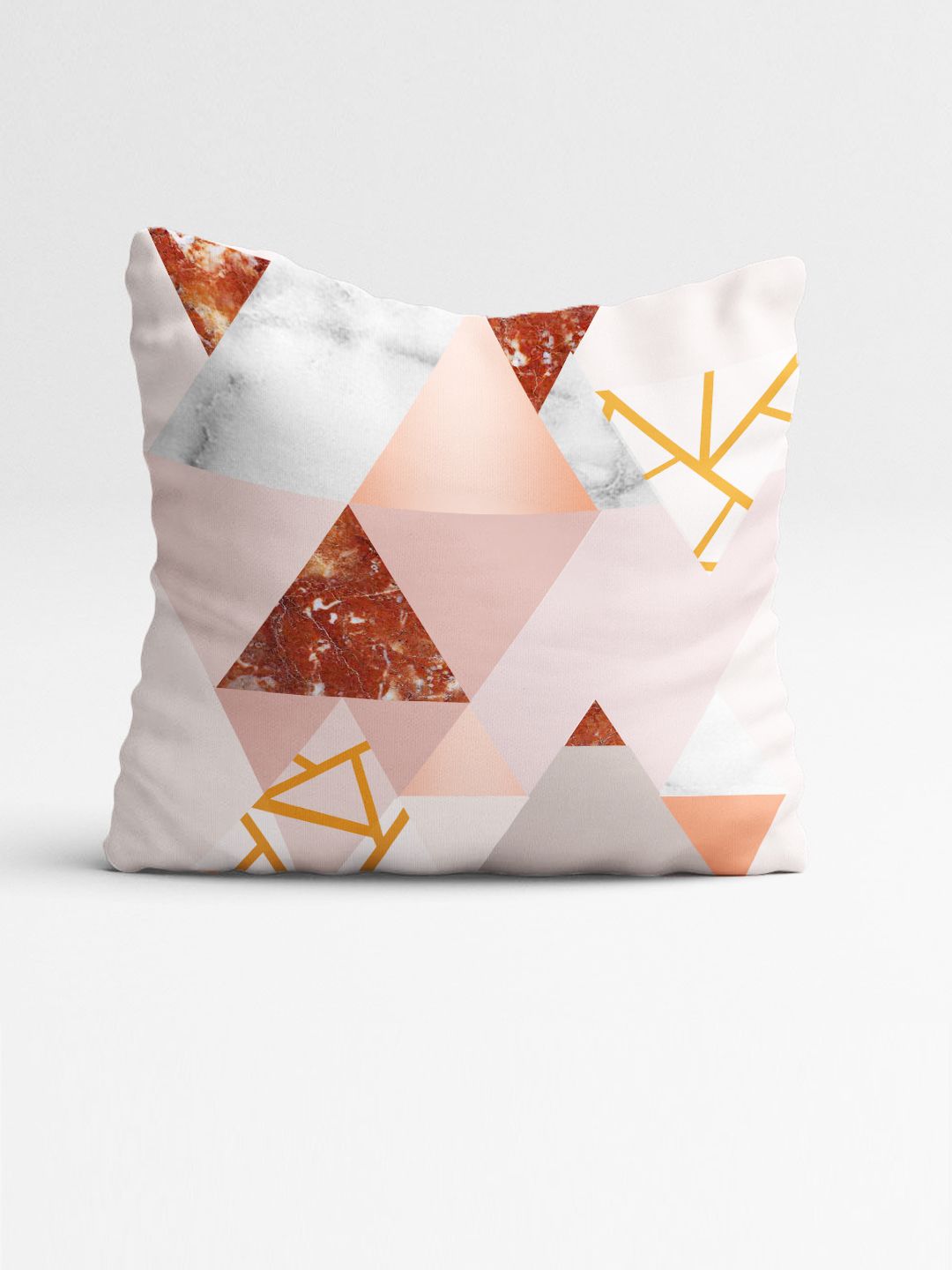 STITCHNEST Brown & Pink Set of 5 Abstract Square Cushion Covers