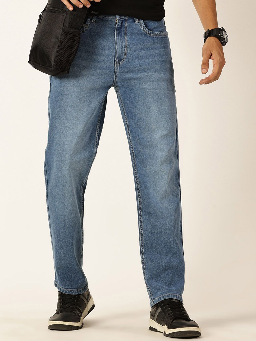 Thomas Scott Men Smart Relaxed Fit Light Fade Stretchable Jeans