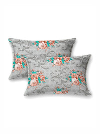 BOMBAY DYEING Dream Lover Grey Floral Printed Cotton 104TC Queen Bedsheet Set 2.54 x 2.24m