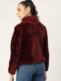 DressBerry Women Burgundy Tailored Jacket
