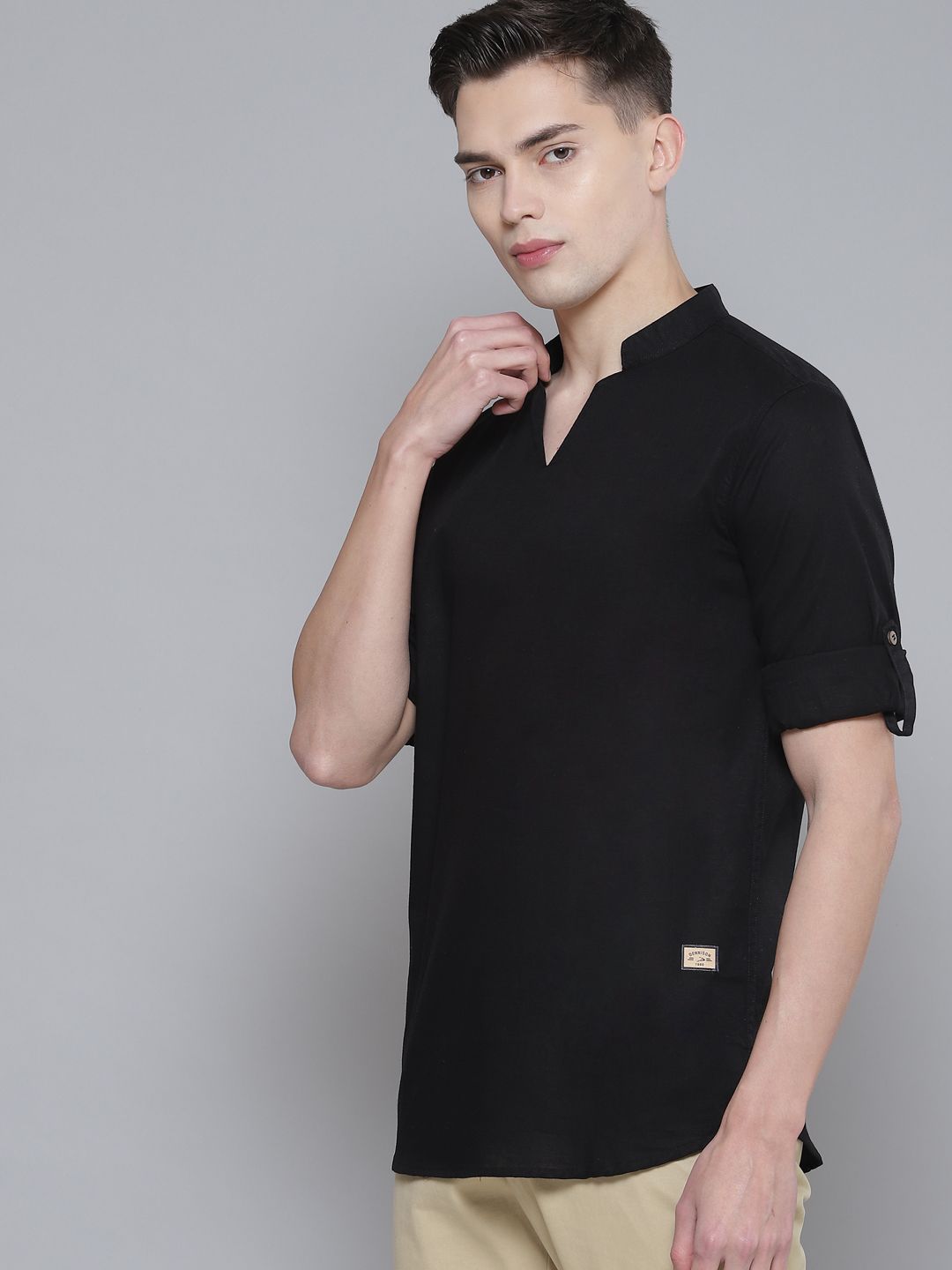 Dennison Men Comfort Black Fit kurta