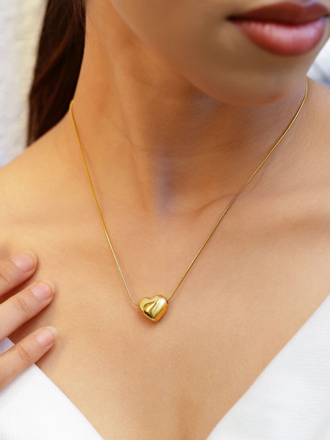 Rubans 22k Gold Plated Minimal Heart Loket Kalung