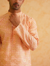 SOJANYA Motif Etnik Bercetak Kolar Mandarin Kurta Kapas Tulen Dengan Piyama