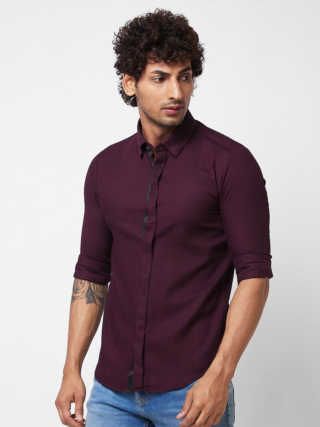 SPYKAR Spread Collar Cotton Casual Shirt