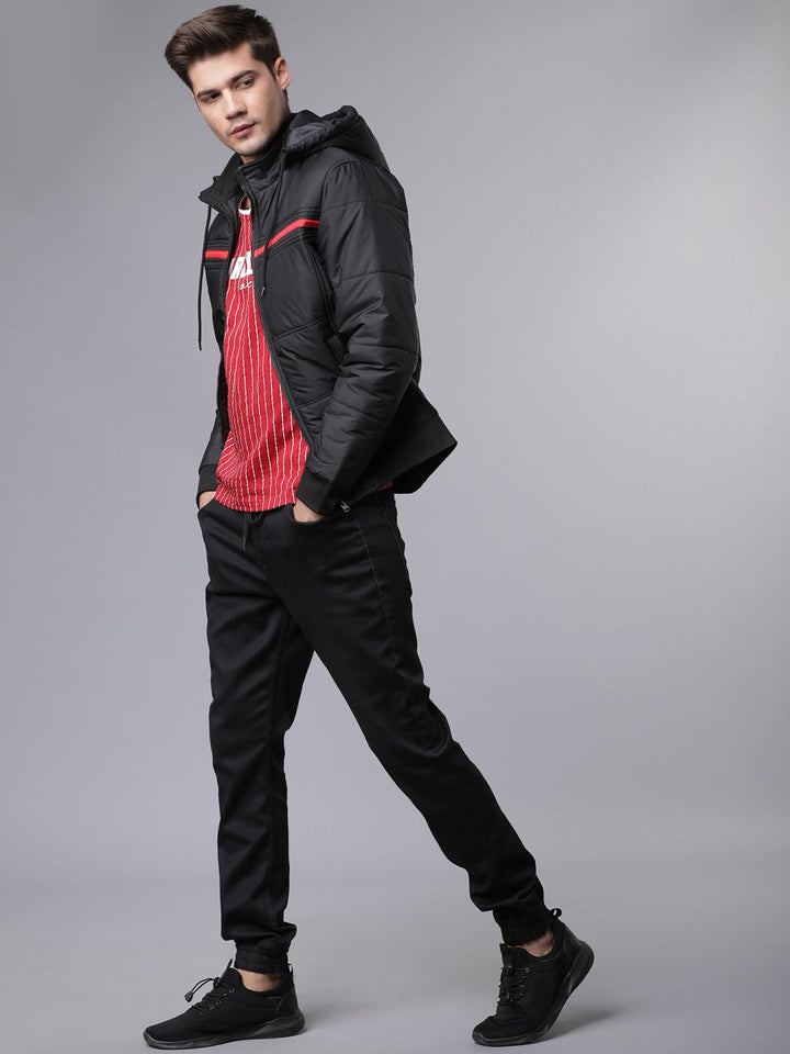 HIGHLANDER Men Black Solid Padded Jacket