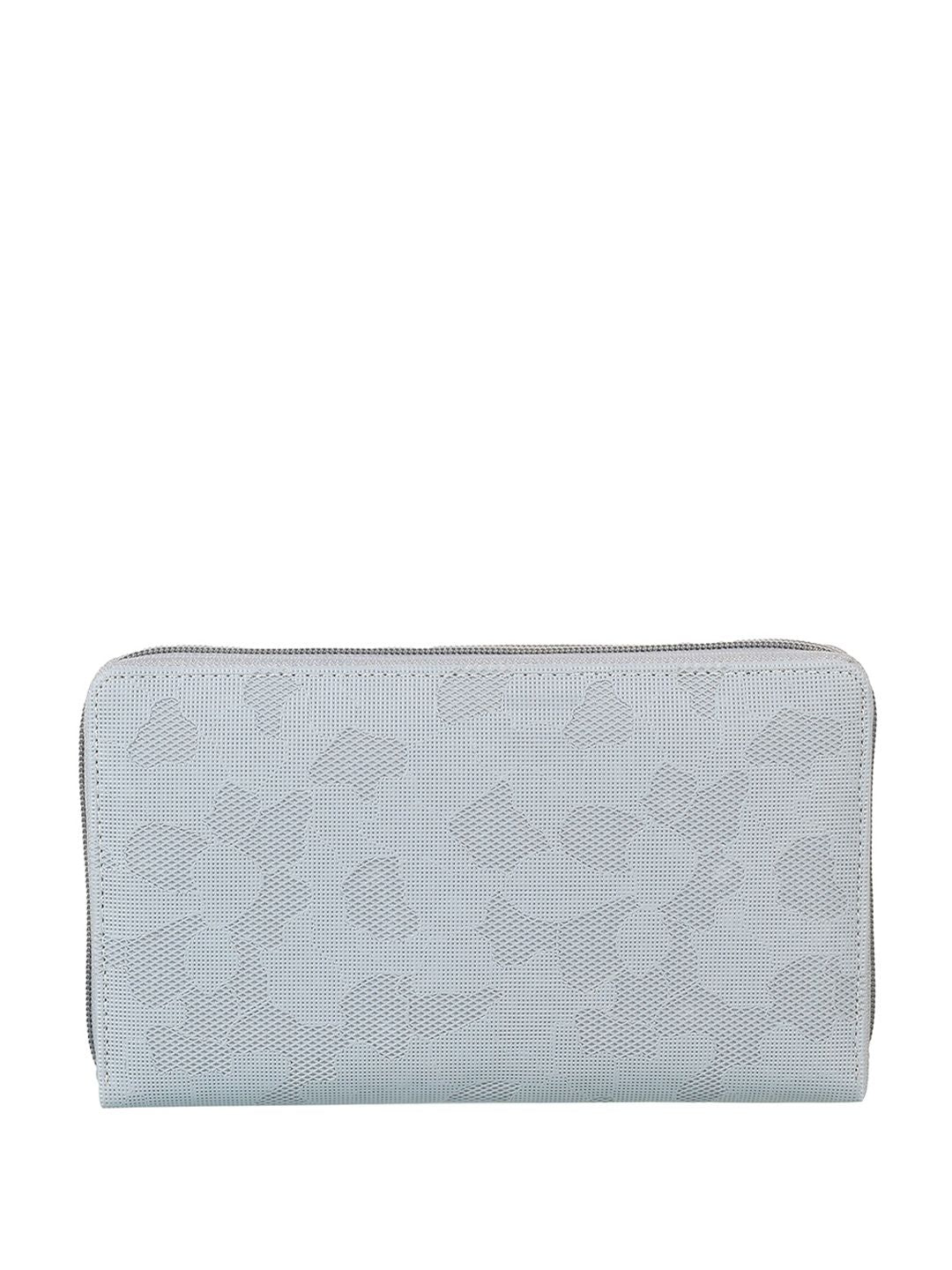 Mochi Women Blue Textured Zip Around Wallet