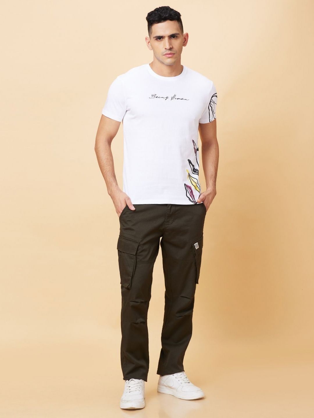Being Human Men Printed Pure Cotton T-shirt