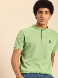 Being Human Henley Neck Pure Cotton T-shirt