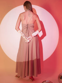 Berrylush Pink Fit & Flare Maxi Dress