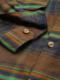 The Indian Garage Co Men Regular Fit Checkered Double Flap Casual Shirt