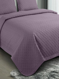 HOSTA HOMES Purple Quilted 280TC Double Queen Bed With 2 Pillow Covers