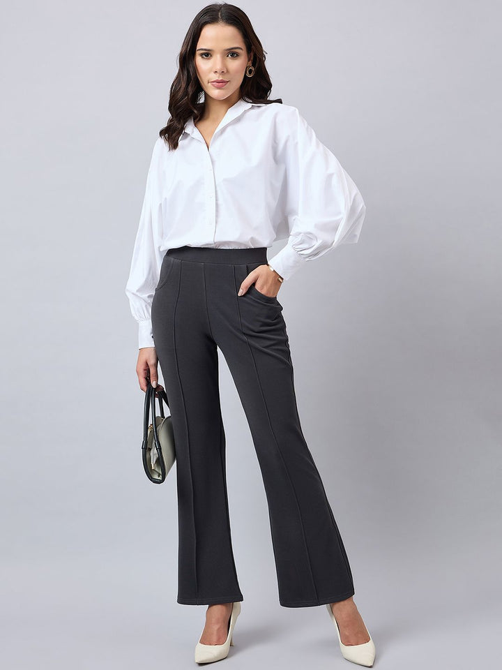 Style Quotient Women Smart Flared Bootcut Trousers