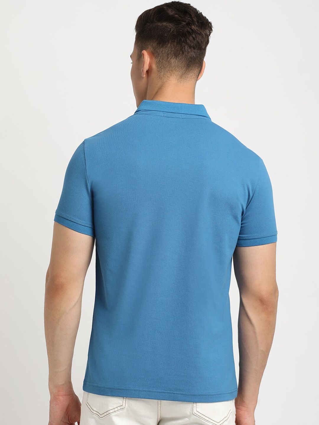 THE BEAR HOUSE Polo Collar Short Sleeves Slim Fit T-shirt