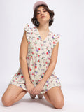 DressBerry Cutesy Twirls Floral Print A-Line Mini Dress