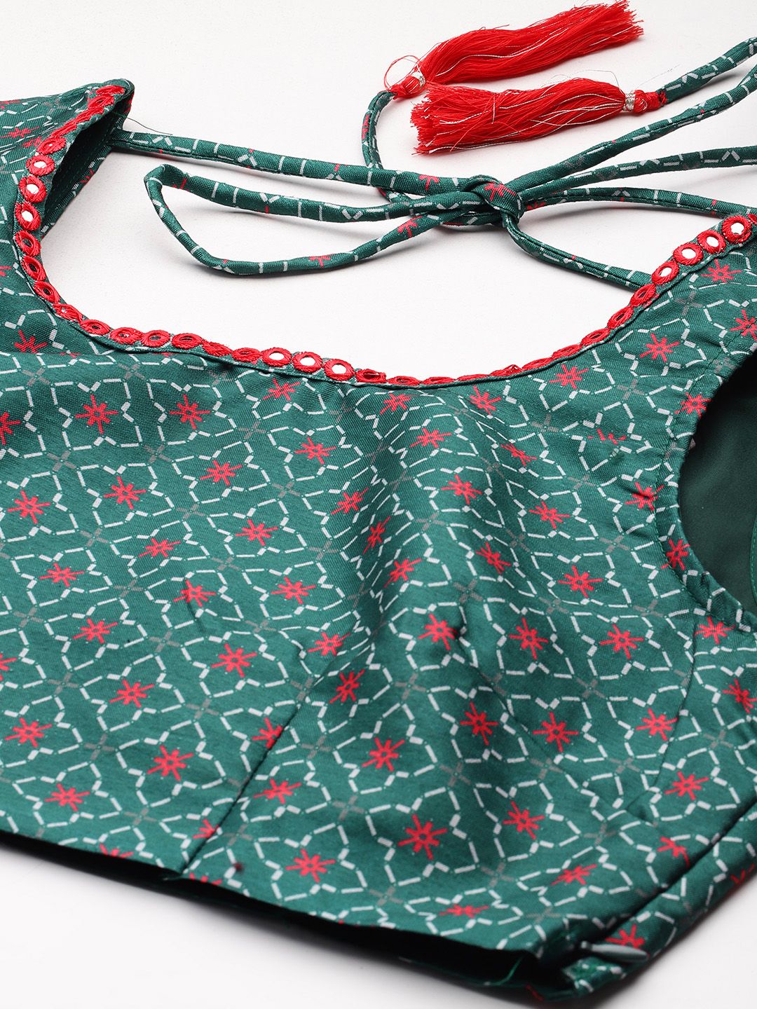 all about you Printed Mirror Work Ready to Wear Lehenga & Blouse With Dupatta
