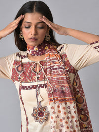 W Ethnic Motifs Printed Pure Cotton Straight Kurta with Trousers & Dupatta