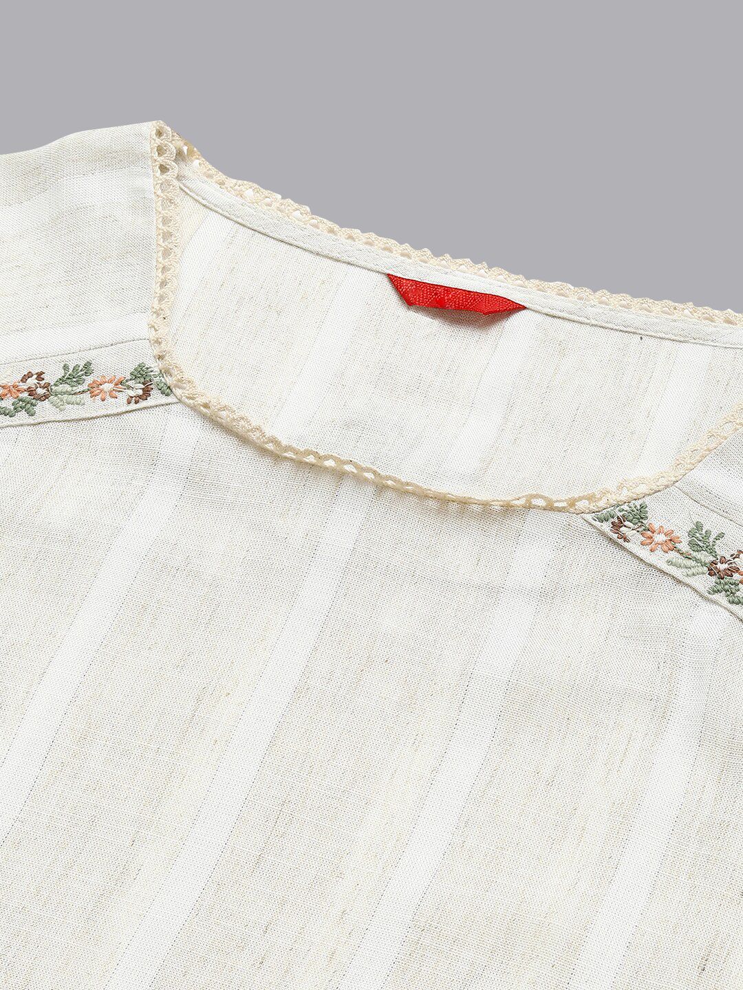 W Striped Cotton Kurta with Trousers
