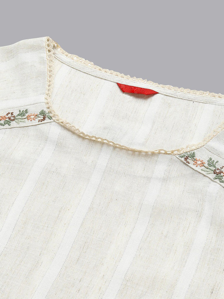 W Striped Cotton Kurta with Trousers