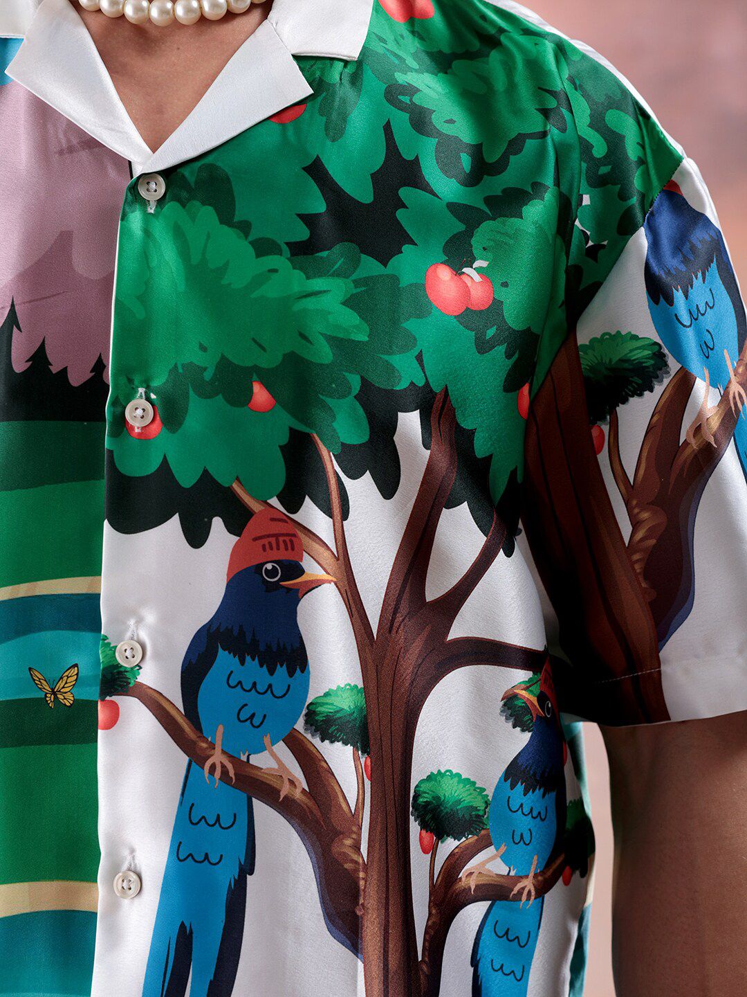 The Indian Garage Co Men Relaxed Fit Fauna Printed Resortwear Shirt