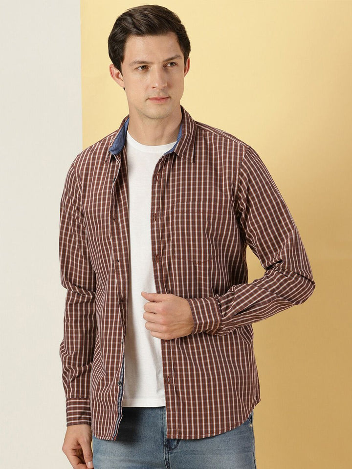 Thomas Scott Classic Slim Fit Windowpane Checked Pure Cotton Shirt