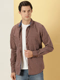 Thomas Scott Classic Slim Fit Windowpane Checked Pure Cotton Shirt