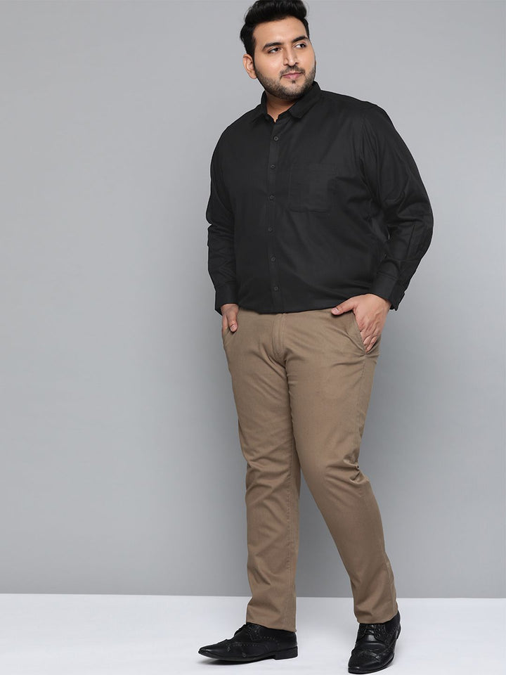 DENNISON Men Black Smart Slim Fit Pure Cotton Solid Formal Shirt
