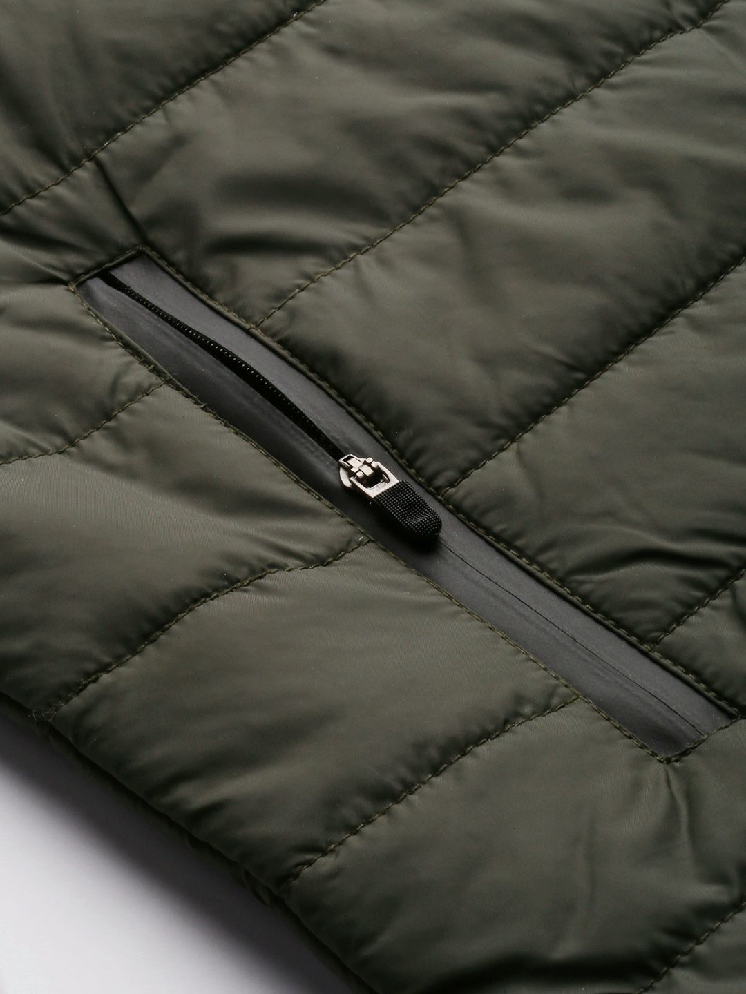 The Indian Garage Co Men Olive Green Padded Jacket