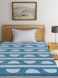 KLOTTHE Geometric Printed 300TC Single Bedsheet With Pillow Cover