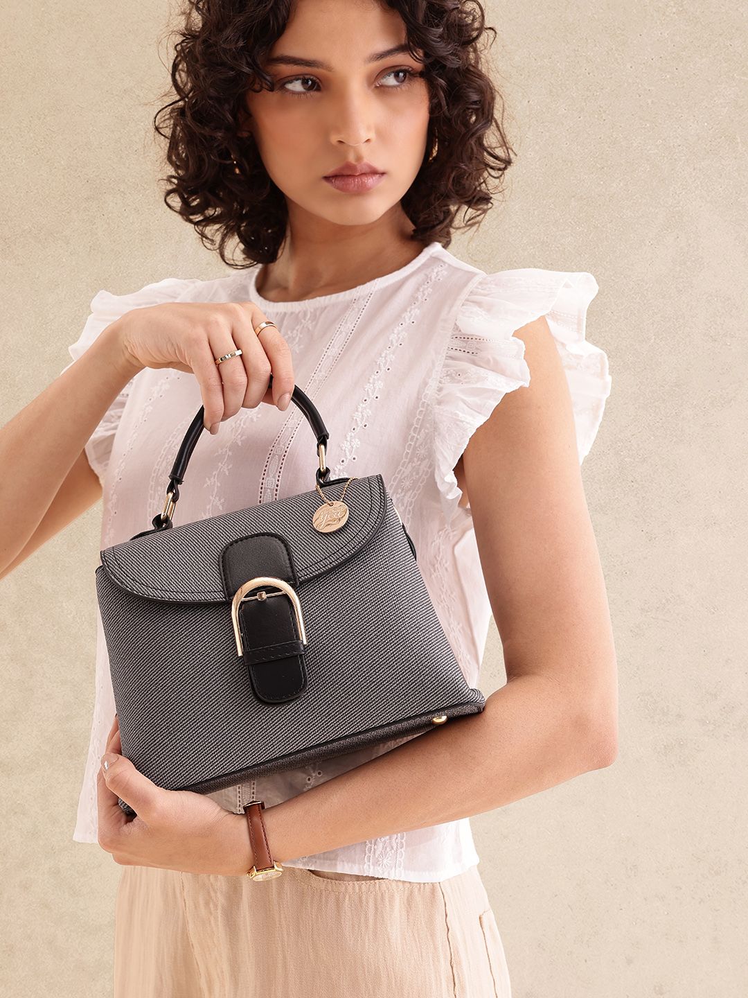 all about you Textured Structured Satchel