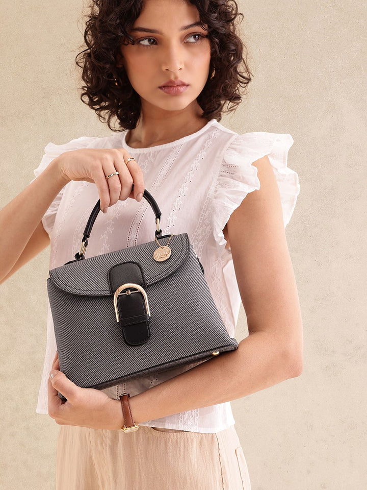 all about you Textured Structured Satchel