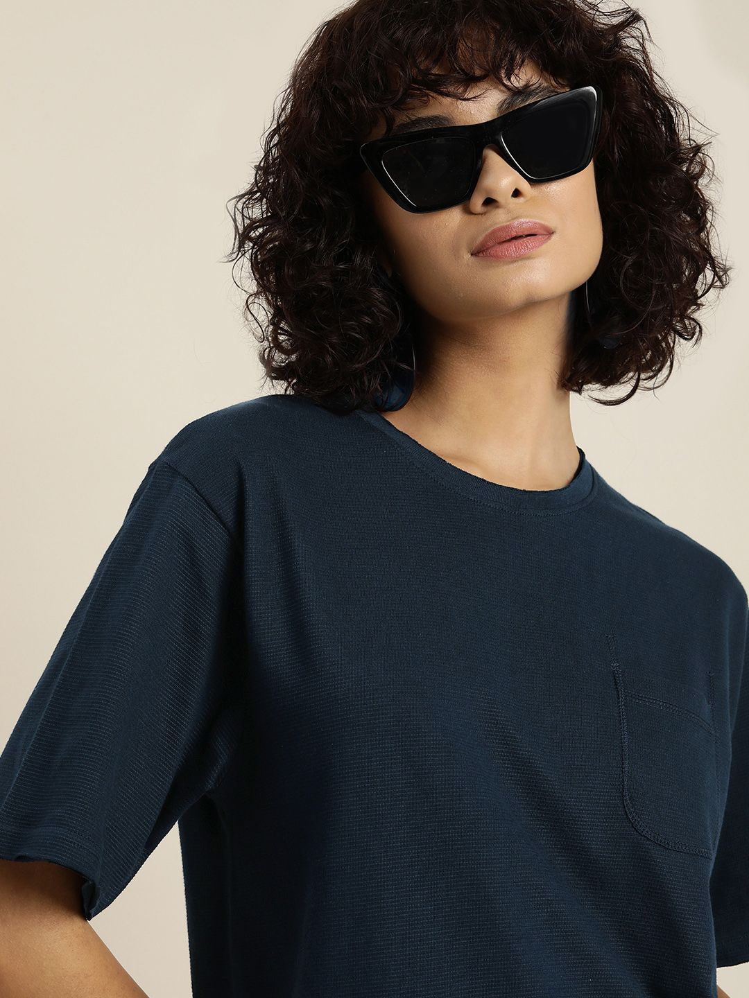 DILLINGER Women Honeycomb Structure Oversized Tshirt