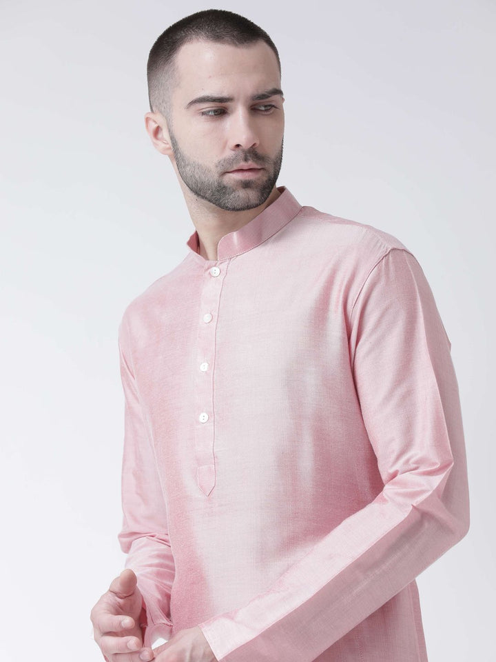 KeSah lelaki merah jambu pepejal lurus kurta