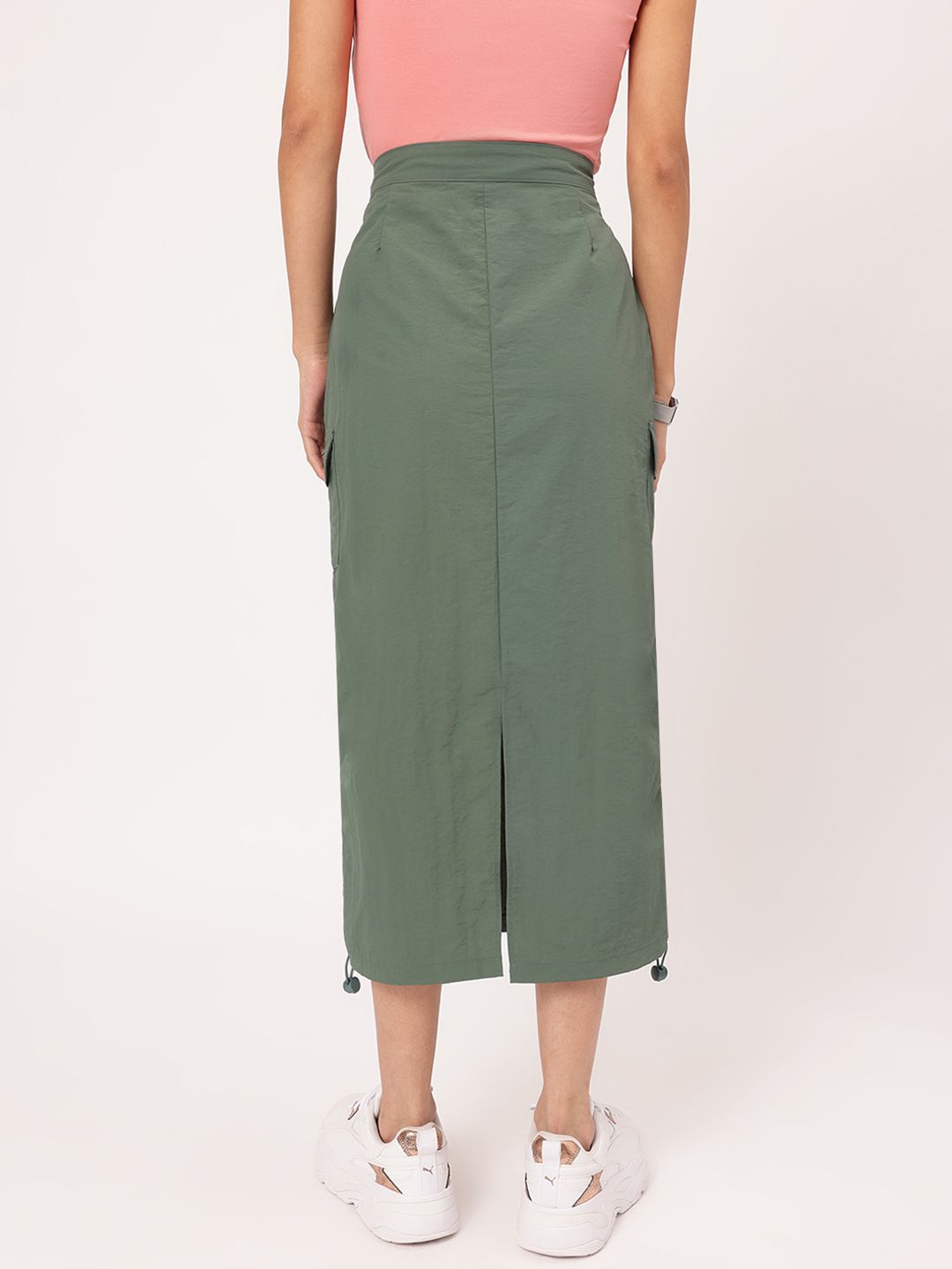 DressBerry Verdant Ventures Cargo-Style Straight Midi Skirt