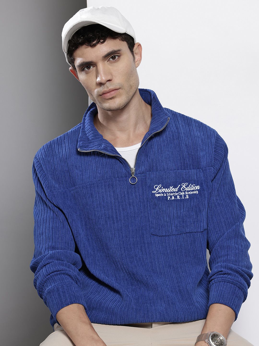 The Indian Garage Co Embroidered Corduroy Sweatshirt