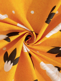 Myntra Elegant Homes Yellow & White Printed 300 TC King Bedsheet Set 2.50 m x 2.25 m