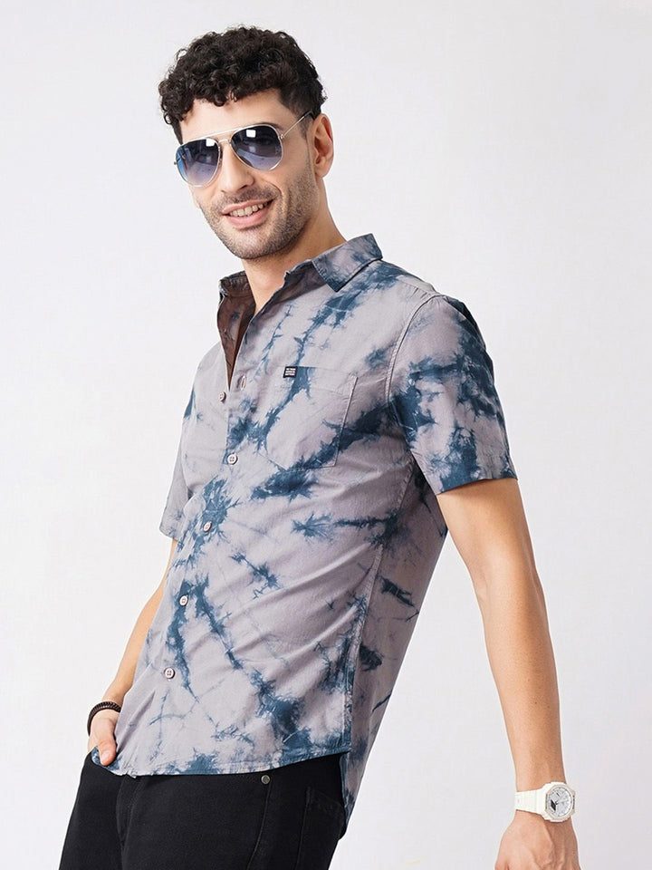 The Indian Garage Co Men Regular Fit Overdyed Resortwear Shirt
