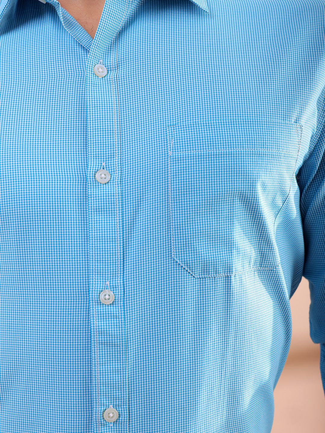 The Indian Garage Co. X Luxe Men Slim Fit Micro Checks Formal Shirt