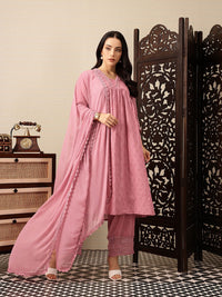 House of Pataudi Empire Pure Cotton Jashn Kurta with Palazzos & Dupatta
