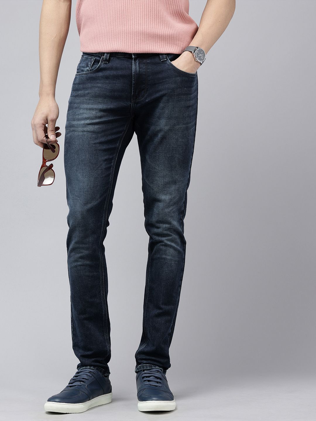 SPYKAR Men Skinny Slim Fit Low-Rise Light Fade Stretchable Jeans
